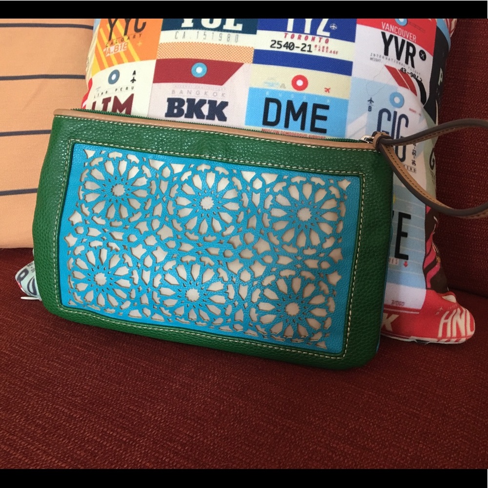 Loft Small Wristlet Blue Green Bag